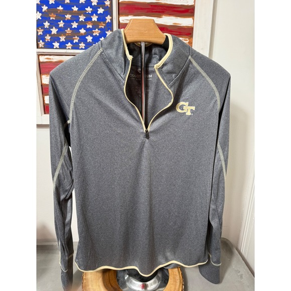 Georgia Tech Yellow Jackets Colosseum Women's Lightweight  Pullover Gray Size L - Picture 1 of 5